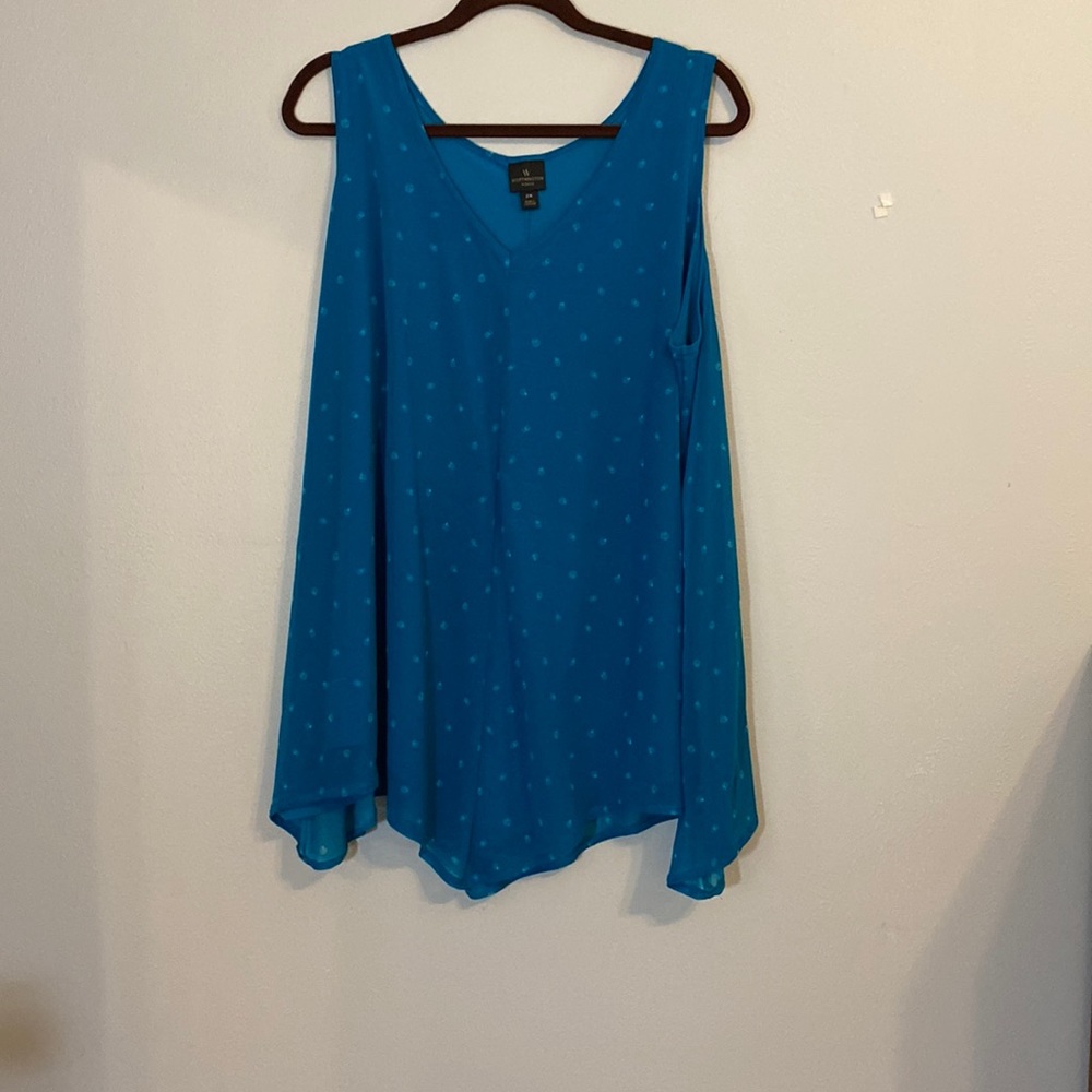 Sz 2X, aqua blue blouse by Worthington